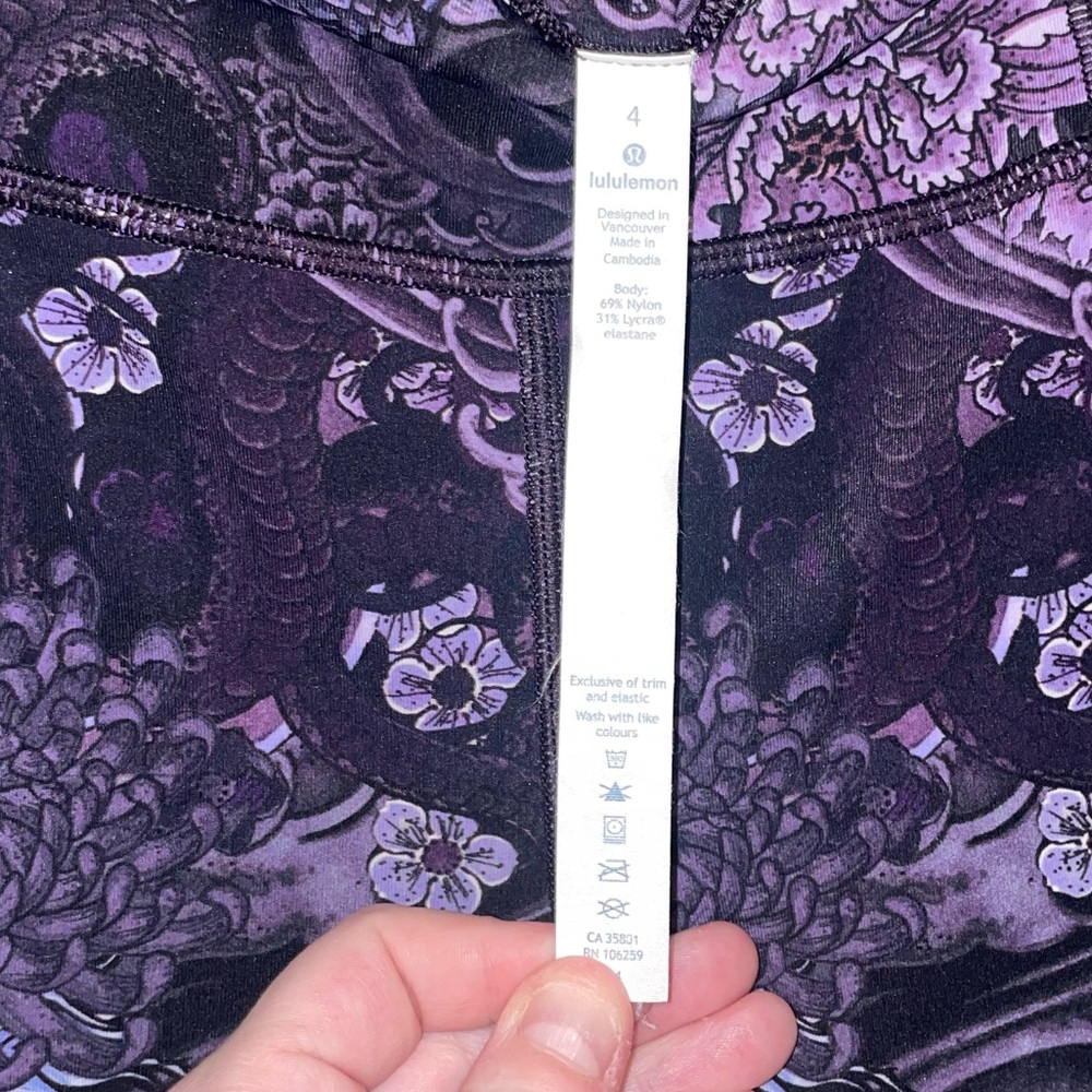 lululemon athletica Purple and Black Patterned Leggings - Picture 6 of 9